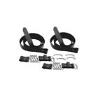 16-55331-1 Model Ford Hood Straps Black Leather Stainless Steel Springs Nickel