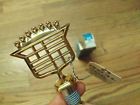 3634185 Cadillac Nos Gold Skeleton Hood Ornament Crest Emblem Assembly Rare