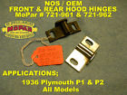 721-962 Plymouth Hood Hinges Nos Oem Mopar