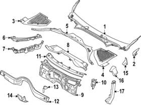 51-71-9-648-964 Bmw Genuine Cowl Grille Panel