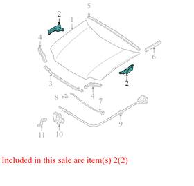 7l8z16796a Ford 2002-2007 Escape Front Hood Hinge Set Used Oem