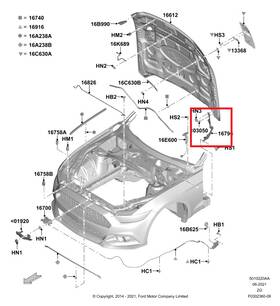 Fr3b-16801 Ford 2015 - 2018 Mustang Genuine Oem Front Hood Hinge Support Assembly Left