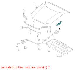 6l8416801aa Mazda 2005-2006 Tribute Driver Fl Passenger Fr Hood Hinge Used Oem