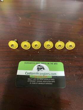 118.am8504 Mopar Jeep Tj Lj Wrangler Oem Hood Hinge Torx Bolts Pyh Solar Yellow 1997-2006