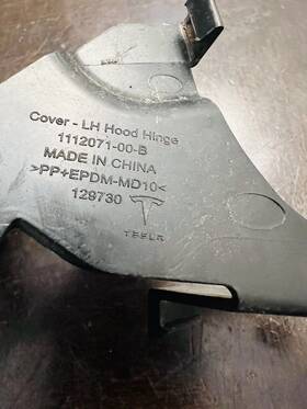 111207100a Oem Front Left Hood Hinge Cover Panel Tesla Model 3 2017 - 2023
