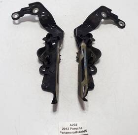 970.511.152.02 Porsche 10-16 Oem Panamera Hybrid S 970 Front Left Right Hood Hinge Black Set