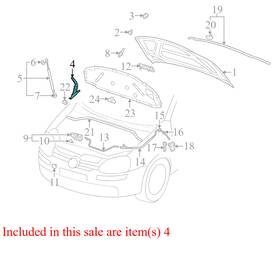 5k0823301 Volkswagen 2006-2009 Rabbit Driver Fl Passenger Fr Hood Hinge Used Oem
