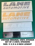 Lane Automotive Vintage Original Vinyl Decal Sticker Racing-set Of 3. Fixed Price $10.12.
