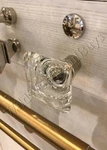 Pottery Barn Square Clear Glass Finials .75 Brass Set 2 Pair New More++. Fixed Price $69.00.