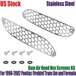 For 1998-02 Pontiac Firebird Trans WS6 Ram Air Hood Stainless Hex Screens Us. Fixed Price $13.99.