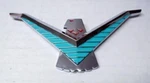 1958 1959 Ford Thunderbird New Front Nose Panel Emblem Ornament. Fixed Price $130.00.