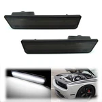 Smoked Lens White Led Light Front Side Marker Lamps For 2008-14 Dodge Challenger. Fixed Price $31.09.