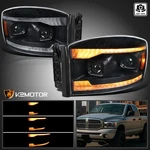 Amber Led Drl Fits 2006-2009 Dodge Ram 1500 2500 3500 Black Projector Headlights. Fixed Price $295.54.