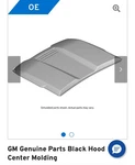 Chevrolet Black Hood Center Molding. Fixed Price $230.00.