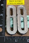 (2) Oldsmobile Super 88 Circa '52 The No. "8" Door Emblems 557231 6112. Fixed Price $25.00.