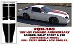 QH-349 1991-92 Camaro Anniversary Stripe Steel Hood Low Spoiler Convert. Fixed Price $182.75.