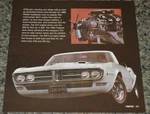 1968 Pontiac Firebird Picture Feature Print 400 Ram Air Ii. Fixed Price $5.99.