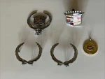 Cadillac Wreath Emblems 7643400 Hood Ornament Crest Badge Trim Parts Lot. Fixed Price $25.00.