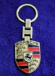 2 Sided Porsche Key Ring Chain Accessory Crest Fob. Fixed Price $25.00.