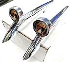 1962 1963 Ford Falcon Car Fender Top Chrome Ornament Pair New. Fixed Price $154.95.