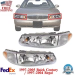 Headlights Halogen Assembly Lh & Rh For 1997-2005 Buick Century / 1997-04 Regal. Fixed Price $124.04.