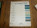 1952 Studebaker Car & Truck Dupont Color Chip Paint Sample. Fixed Price $15.96.