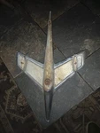 1955 Chevrolet Bel Air Jet Hood Ornament 3709685 Lots Of Patina /R6/. Fixed Price $80.00.