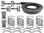 Vintage Hood Strap Stainless Steel Deluxe Aftermarket Kit With Black Leather. Fixed Price $369.99.