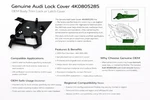 Genuine Audi Oem Lock Cover 4K0805285 Body Panel Trim Cap 4K0-805-285. Fixed Price $36.61.
