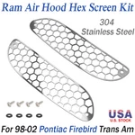 For Pontiac Firebird 1998-2002 Trans WS6 Ram Air Hood Stainless Hex Screens. Fixed Price $7.99.