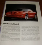 1998 Pontiac Formula Firebird Specs Info Photo WS6. Fixed Price $5.99.
