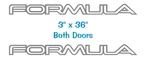 Pontiac Formula 3X36 Decal Door Set Vinyl Your Color Choice Sticker. Fixed Price $32.59.