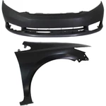 Bumper Cover Kit For 2012 Honda Civic Front 4-DOOR Sedan 2PC With Fender. Fixed Price $218.59.