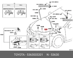 Genuine Oe Hood Lock Bowden Cable, 5363033201 For Toyota 53630-33201. Fixed Price $24.01.