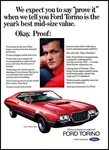 1972 Ford Gran Torino Sport V8 Coupe Hood Scoops Vintage Print Ad Wall Art. Fixed Price $16.97.