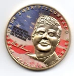 Jfk Gold Coin Autographed Vintage Americana Us Flag 3D Shot 60S Retro Face. Fixed Price $13.58.