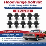 3/8"-16 1" Hex Head Sems Hood Hinge Bolt Kit 1973-1980 Chevy Gmc Pickup Bl. Fixed Price $23.98.