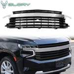 Fits 21-24 Chevy Tahoe Suburban Front Bumper Upper Grille Chrome Gloss Black. Fixed Price $409.99.