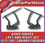 Hood Hinge Pair Left Right Set For 1970-1981 Chevy Camaro Pontiac Firebird. Fixed Price $119.95.