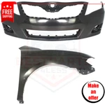 Front Bumper Cover & Fender Kit Pc For 2010-2011 Toyota Camry Base, Le, Xle. Fixed Price $273.99.