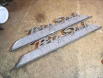 Vintage Ford Big Job B750 Truck Hood Side Emblems Left Right 1950'S. Fixed Price $175.00.