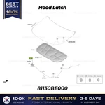 Genuine Hood Latch 81130BE000 For Hyundai Kona. Fixed Price $84.00.