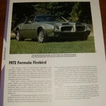1972 Pontiac Formula Firebird Specs Info Photo 455. Fixed Price $5.99.